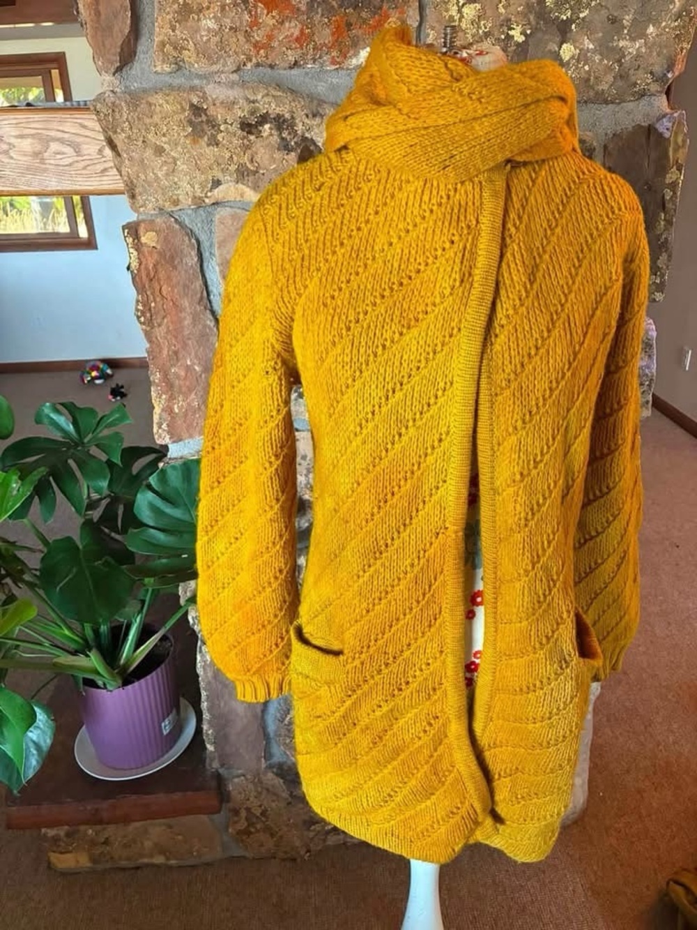 Vintage 100% wool sweater, Botanically dyed